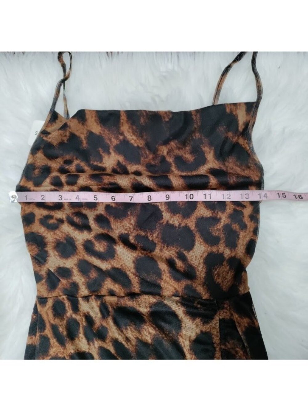 What A Girl Wants Small NWT Cheetah Whimsy Twee Party Sheer Hem Mesh Mini Dress - Picture 6 of 9